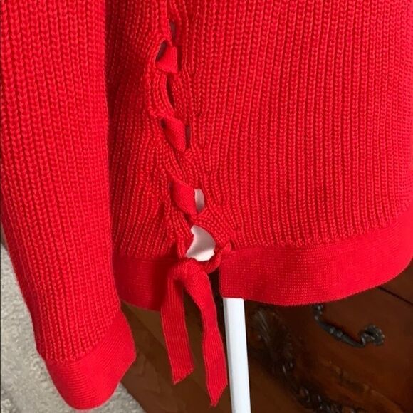 Loft red knit sweater- size XS - Picture 5 of 8